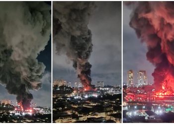 Incêndio atinge imóvel comercial em Guarulhos, Grande SP